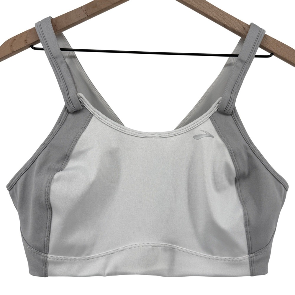 Brooks Moving Comfort Fiona Wireless Sports Bra White 42C Hook Loop 350064